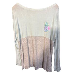 Lilly Pulitzer Womens Long Sleeve Color Block Top M